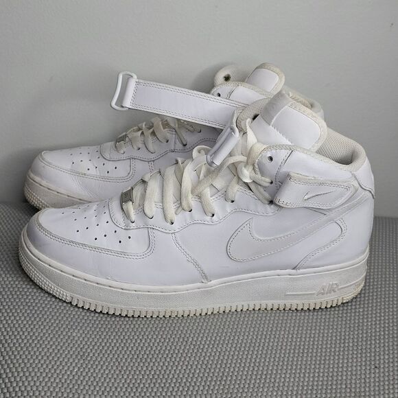 Nike Air Force 1‎ Mid White Size 10 Mens AF1 315123-111 Triple - Picture 5 of 10